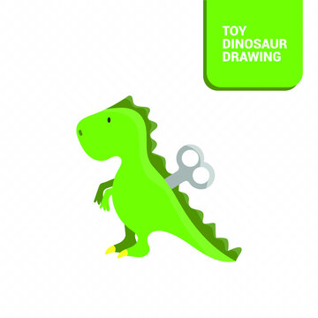 Vector image. Drawing of a dinosaur toy. Funny image for children.