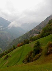 landscape with mountains and clouds