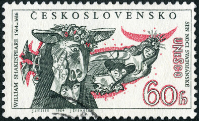 CZECHOSLOVAKIA - 1964: shows A Midsummer Night's Dream, 400th anniversary of the birth of Shakespeare, 1964
