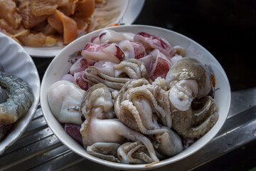 Fresh squid ready to cook