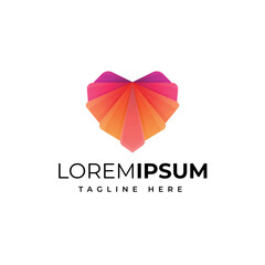 colorful love logo design vector template