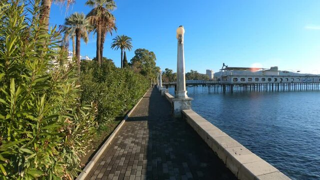 Embankment on the Black Sea coast. Sukhum Abkhazia.
