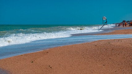 The beautiful sea of Numana in Conero after a big storm, Ancona province, Marche region.