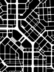 Abstract city plan. Editable vector street map of a fictional generic town. Retro urban background.