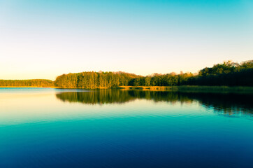Sunset over the Oberpfuhl Lake