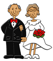 Hochzeit Illustration, für immer, Romanze, kirchliche Trauung, Cartoon