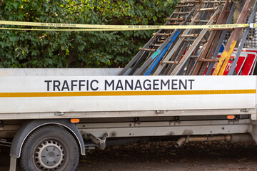 the side of a traffic management vehicle