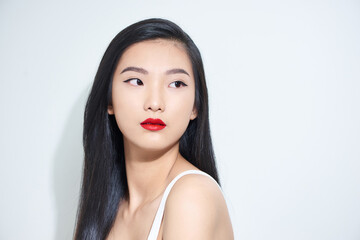 Beautiful asian woman with beauty face makeup