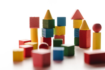 children's toys made from natural material. wood toys for developmental. colorful wood toys and toys for cognitive rehabilitation  