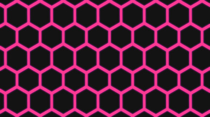 background of vivid pink seamless hexagonal neon pattern