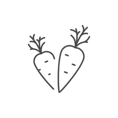 Carrot line icon or vegetable concept