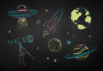 Illustration collection of space objects
