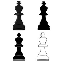 Chess piece king template, outline, realistic, flat, color vector illustration, use as icon, template, stencil, logo, web, sign, symbol