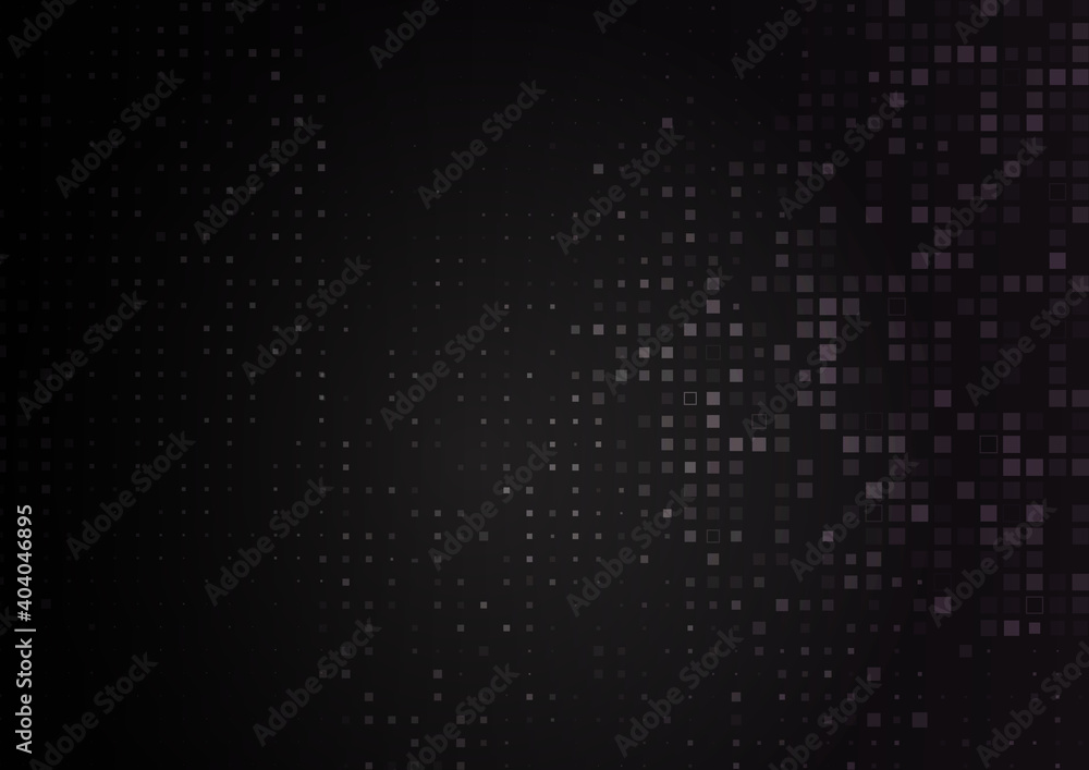 Poster abstract geometric squares pattern pixel on balck background with copy space.