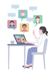 グローバルなリモートワークのイラスト