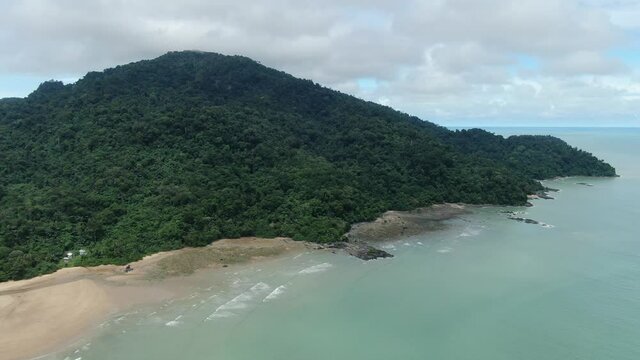 The Telok / Teluk Melano Coastline and Beach at the most southern tip of the Tanjung Datu part of Sarawak and Borneo Island