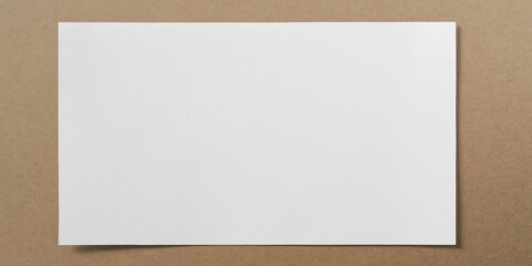 white paper on brown paper background with copy space 3D illustration