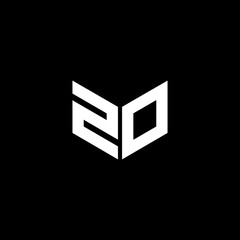 ZO letter logo design with black background in illustrator, vector logo, modern alphabet font overlap style. calligraphy designs for logo, Poster, Invitation, etc.	 - obrazy, fototapety, plakaty