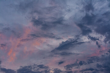 Unusual dawn sky in the morning twilight