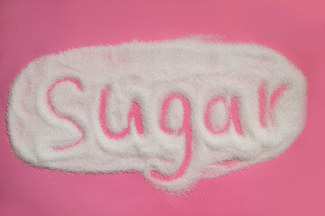 white refined sugar. the concept of sweet products