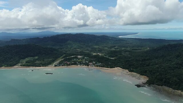 The Telok / Teluk Melano Coastline and Beach at the most southern tip of the Tanjung Datu part of Sarawak and Borneo Island