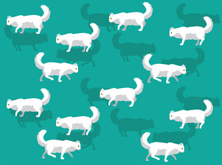 Animal Animation Cat American Curl Cartoon Illustration Seamless Background
