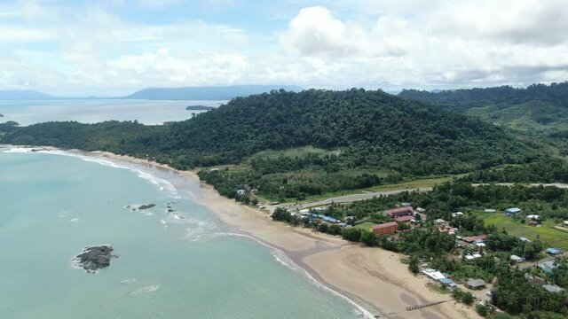 The Telok / Teluk Melano Coastline and Beach at the most southern tip of the Tanjung Datu part of Sarawak and Borneo Island
