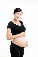 asian pregnant beautiful woman portrait