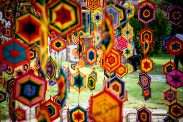 Fototapeta premium Decorations motif style art from Cotton of Thailand