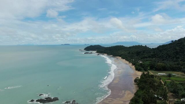 The Sematan Beach and Coastline of the most southern part of Sarawak and Borneo Island