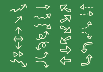 手描き　矢印のイラストセット　チョークアート風