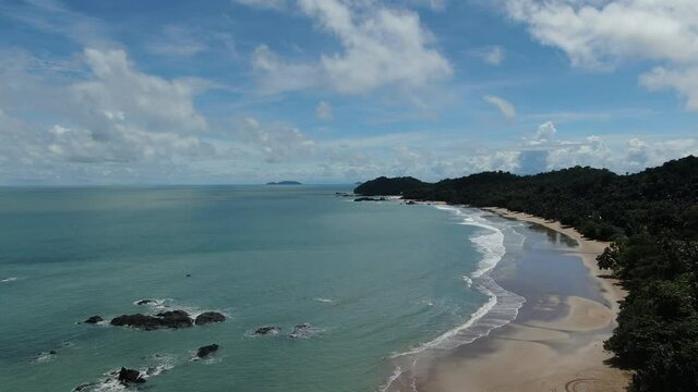 The Sematan Beach and Coastline of the most southern part of Sarawak and Borneo Island