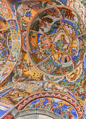 Fototapeta na wymiar Religious paintings in Rila Monastery, Bulgaria