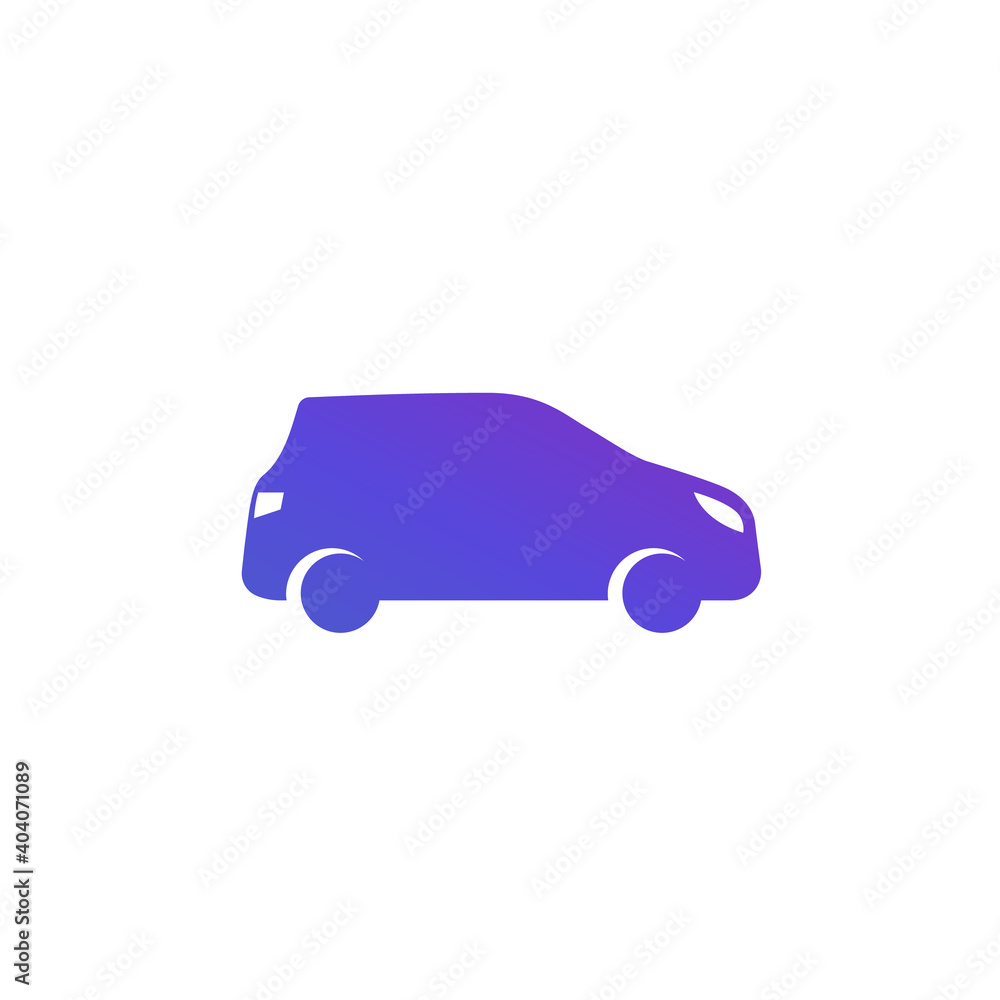 Canvas Prints hatchback car vector icon on white