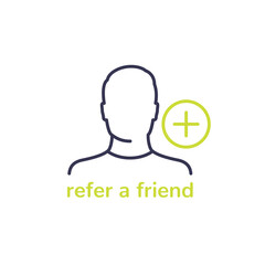 refer a friend icon, line vector design