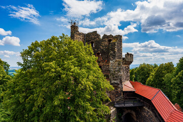 Fototapeta premium A castle complex in Grodziec, Poland. Grodziec Castle.