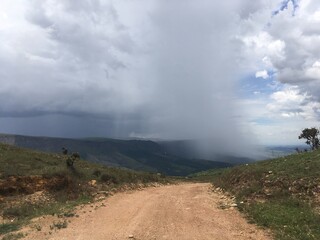 clouds in the mountains