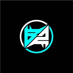 Modern minimalist design with the initials letter B Z square and rings around it.