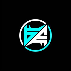 Modern minimalist design with the initials letter G E square and rings around it.