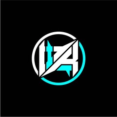 Modern minimalist design with the initials letter I K square and rings around it.