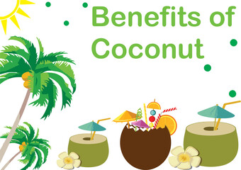 Benefits Coconut refreshes the body during the dry season and has health vitamins for the body.