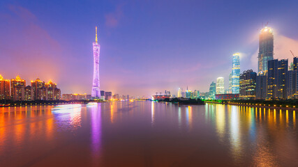 Fototapeta na wymiar Guangzhou, China Skyline on the Pearl River