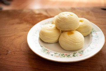 Five chinese moon cake, many of layers