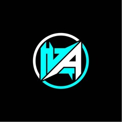 Modern minimalist design with the initials letter N A square and rings around it.