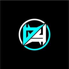 Modern minimalist design with the initials letter Q Y square and rings around it.