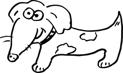 Sketch of a dog .Cartoon  cute animal .
