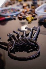 set of 7 seven iron keys of different sizes old cordoba argentina