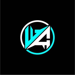 Modern minimalist design with the initials letter W C square and rings around it.