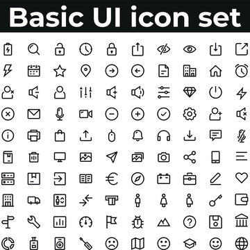 Basic App And Web Ui Icon Set