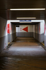 Station Tunnel With Directional Arrows